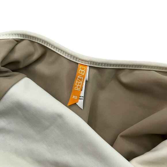 Denizeri Nane Colorblock Crossback One Piece Swimsuit Beige XS Neutral Coastal - Picture 4 of 6